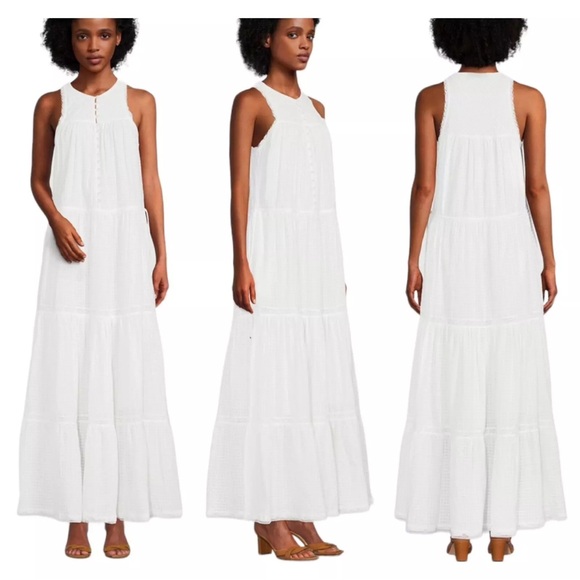 NEW MAGALI PASCAL
sophia maxi dress in white check size Small S - Picture 10 of 11